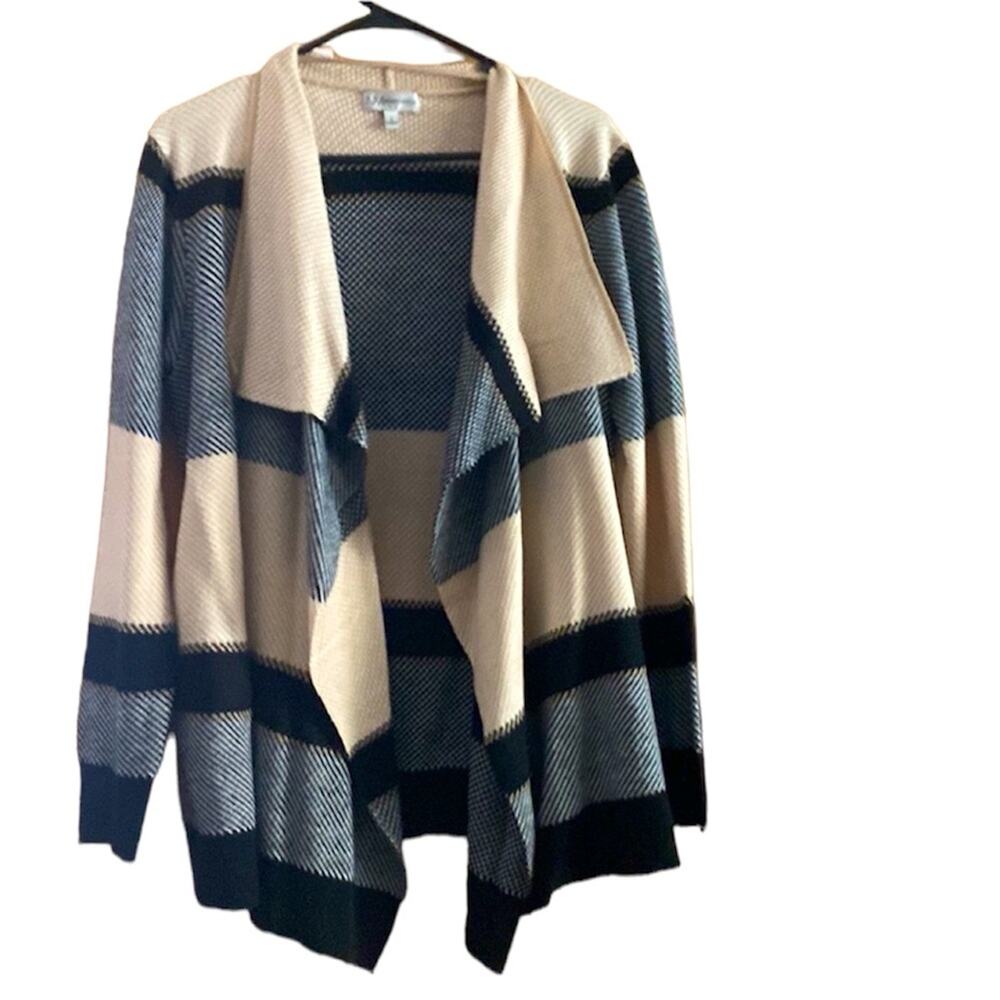 NWT Medium Nieman Marcus striped Open-front Cardigan versatile layering